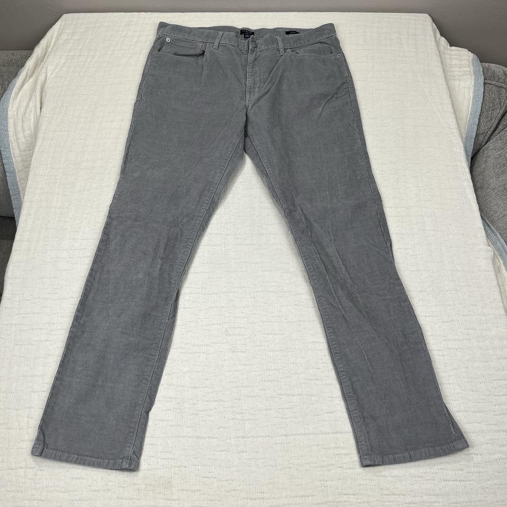 J‎ Crew Men's Corduroy Slim Straight Jeans Size 35x32 Gray